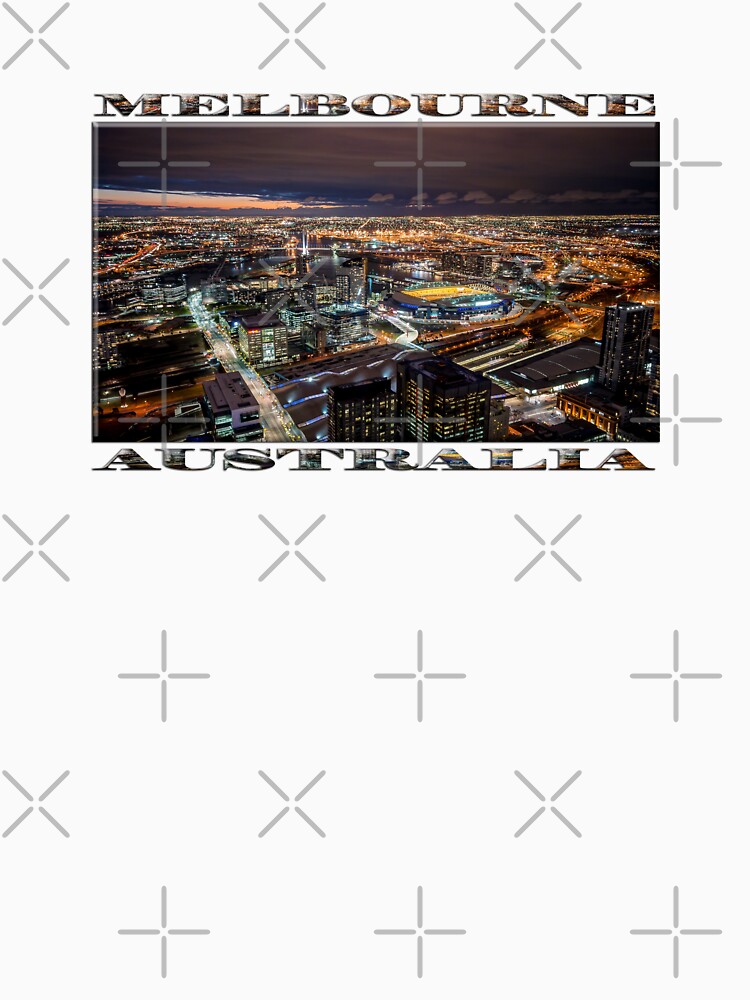 Melbourne at Night (widescreen poster on white) by RayW