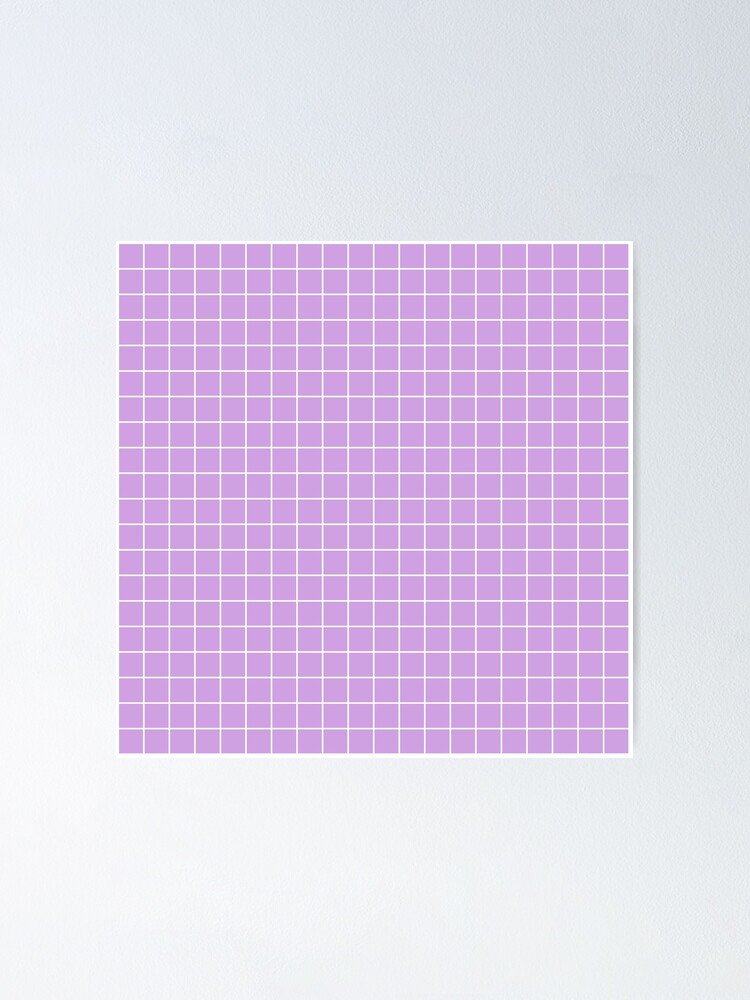 "Purple Grid Aesthetic Pastel Lilac Violet" Poster by trajeado14