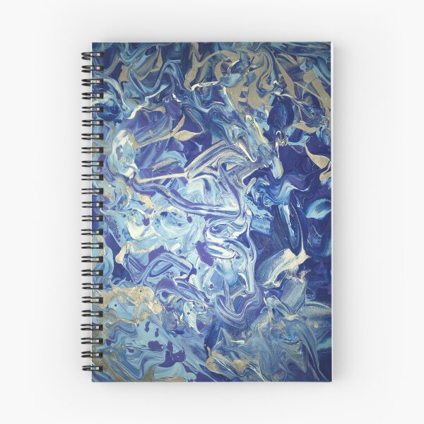 Item preview, Remolinos abstractos de acrílico azul y plateado designed and sold by IMJones.