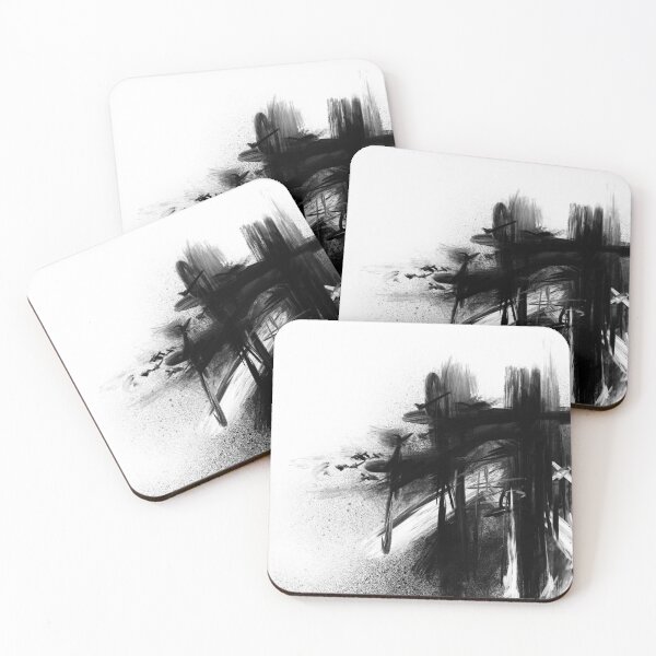 Item preview, XA 009 - Black and White Abstract Expressionist Painting designed and sold by studioyeomans.