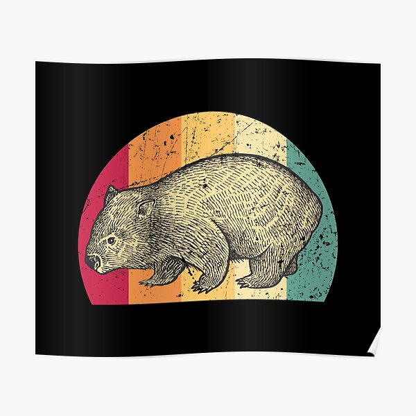 Wombat retro Poster