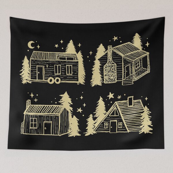 Item preview, Cabins in the wild / gold illustration designed and sold by pinapurri.
