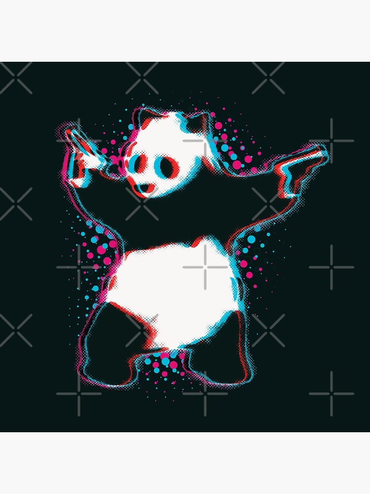 Lamina Rigida Banksy Panda Con Pistolas En Blanco Y Negro 3d Anaglifo Efecto Retro Graffiti Arte Callejero Sobre Fondo Negro Hd Alta Calidad Tienda Online De Iresist Redbubble