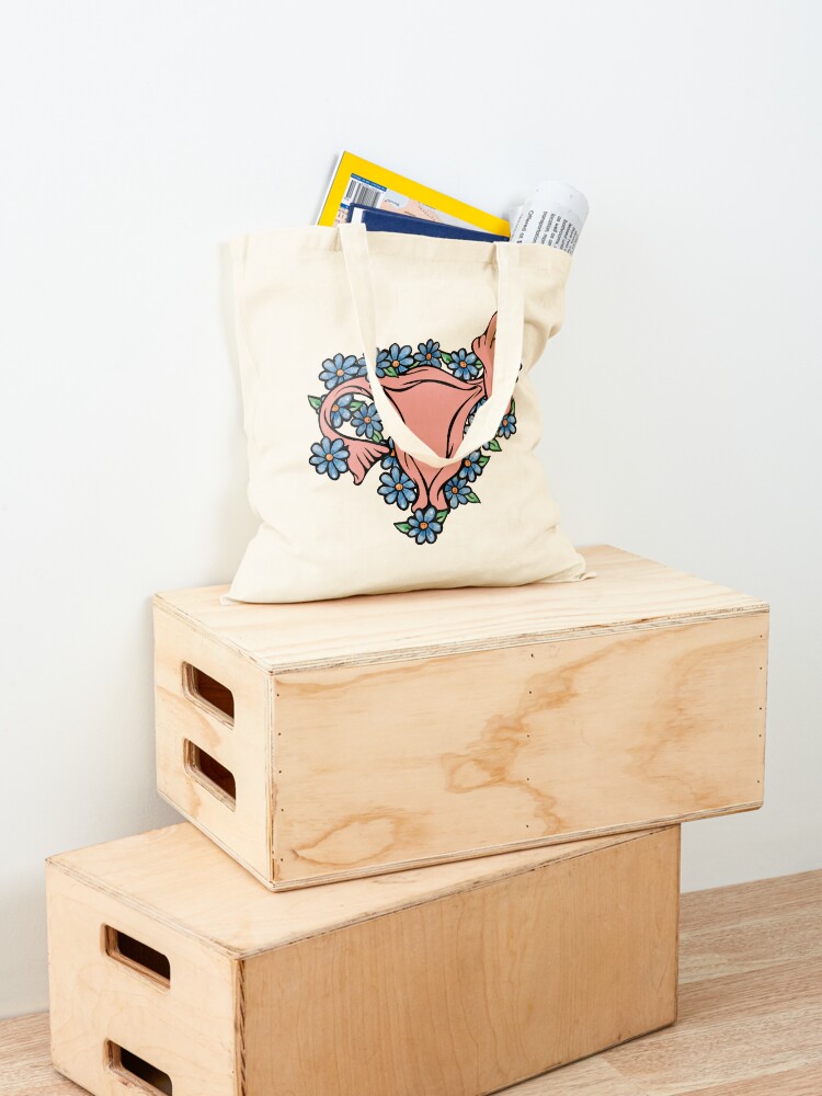 Alternate view of Middle Finger Uterus Pro-choice Feminist Tote Bag