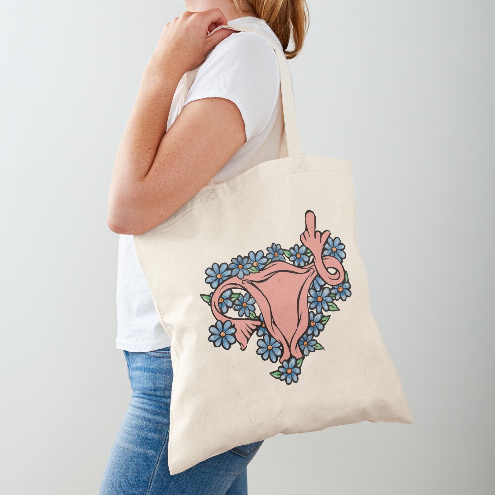 Middle Finger Uterus Pro-choice Feminist Tote Bag