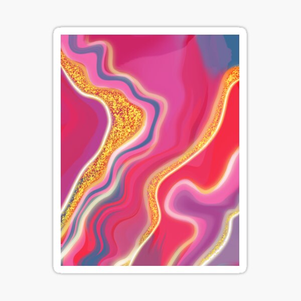 Stone Cold Pink - Abstract Digital Painting Sticker