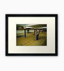 Maltsters turning malt in Langley Maltings, W. Midlands, 1980s Framed Print