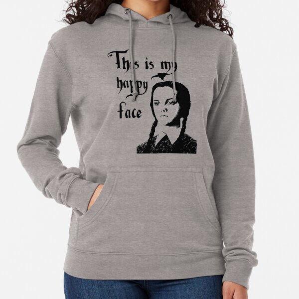 Wednesday Addams - This Is My Happy Face Lightweight Hoodie