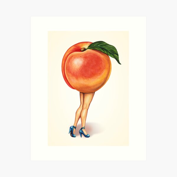 Fruit Stand - Peach Girl Art Print