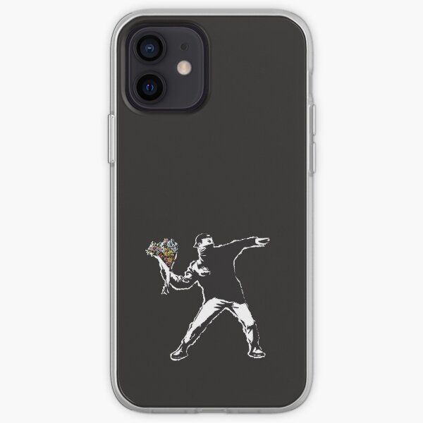 Un anarchiste protestant lance des fleurs dans Banksy Coque souple iPhone