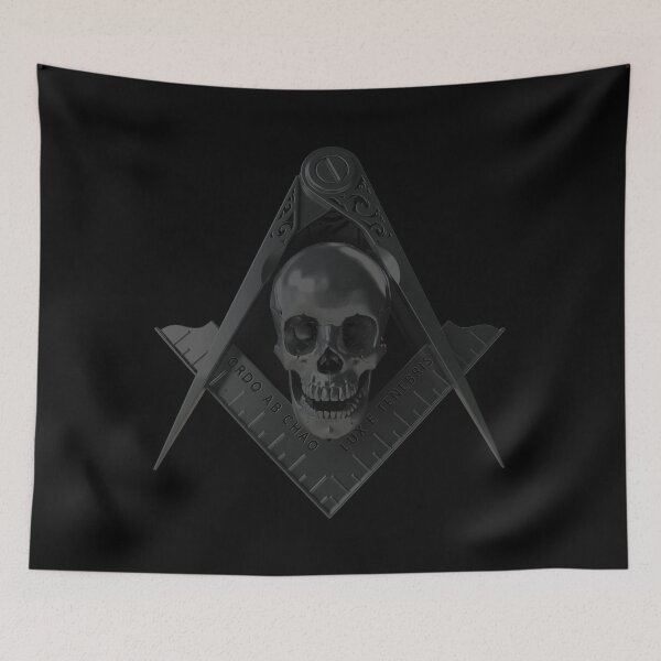 Item preview, Freemason Square & Compass Stealth Skull Widows Son Masonic designed and sold by MasterMasonMade.