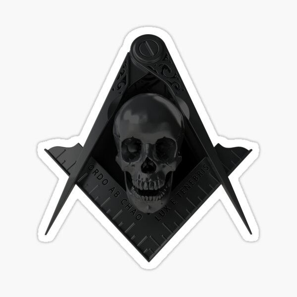 Freemason Square & Compass Stealth Skull Widows Son Masonic Sticker
