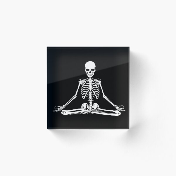 Meditating Skeleton Acrylic Block