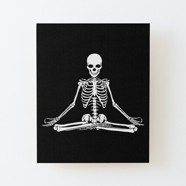 Meditating Skeleton Wood Mounted Print