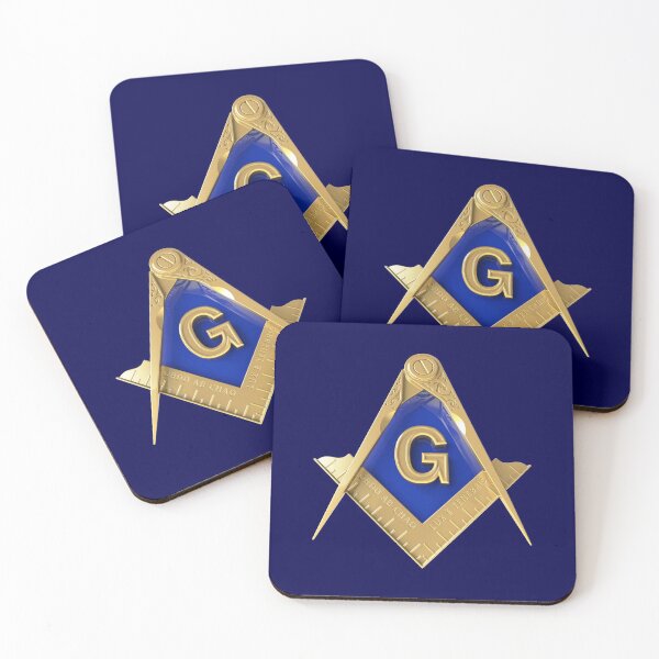 Item preview, Freemason Gold Square & Compass Blue Background Masonic designed and sold by MasterMasonMade.