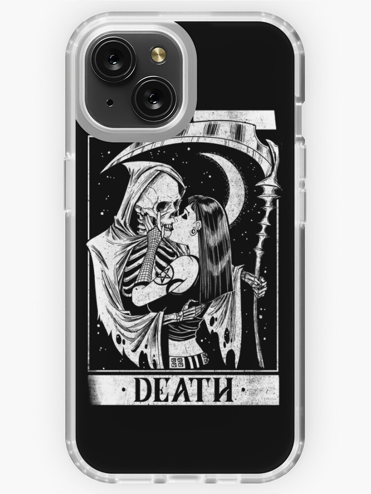 Blackcraft Vintage Death the Grim Reaper Kiss Tarot Card iPhone Case