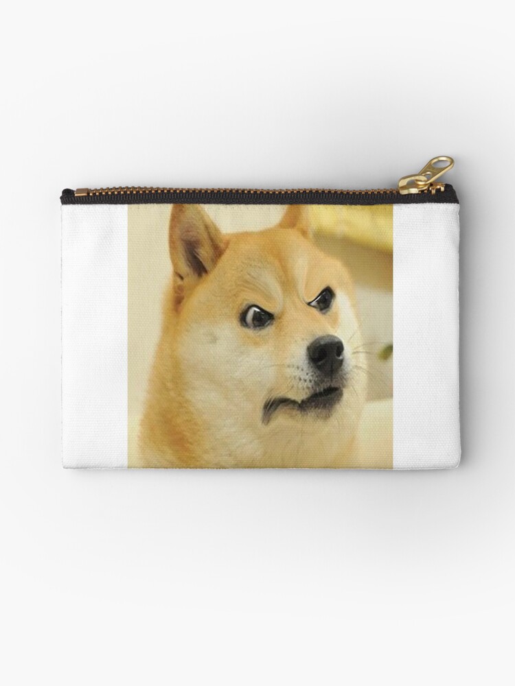 Grr Angry Doge Big Funny Zipper Pouch By Hunters11 Redbubble