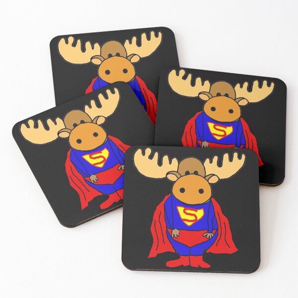 Item preview, Cute Moose Superhero Cartoon designed and sold by Nature's Fancy.