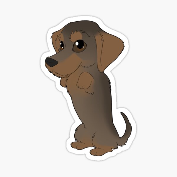 Wirehaired Dachshund (grizzle) Sticker