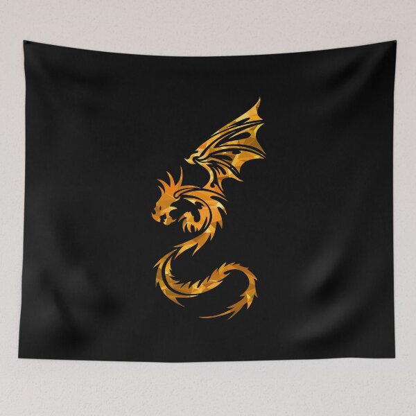 Item preview, Tattoo dragon made of golden polygons designed and sold by AndreasSteinweg.