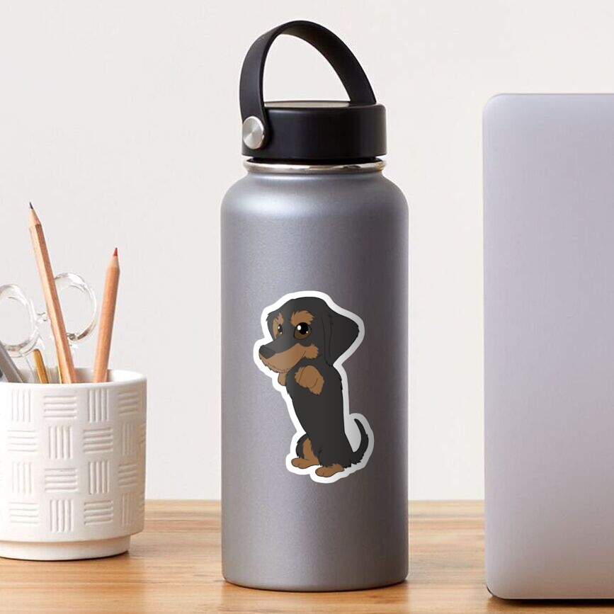 Wirehaired Dachshund (black & tan) Sticker