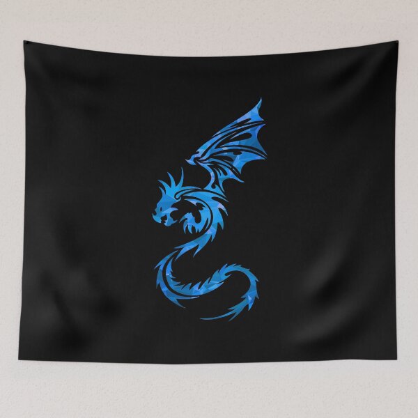 Item preview, Tattoo dragon made of blue polygons designed and sold by AndreasSteinweg.