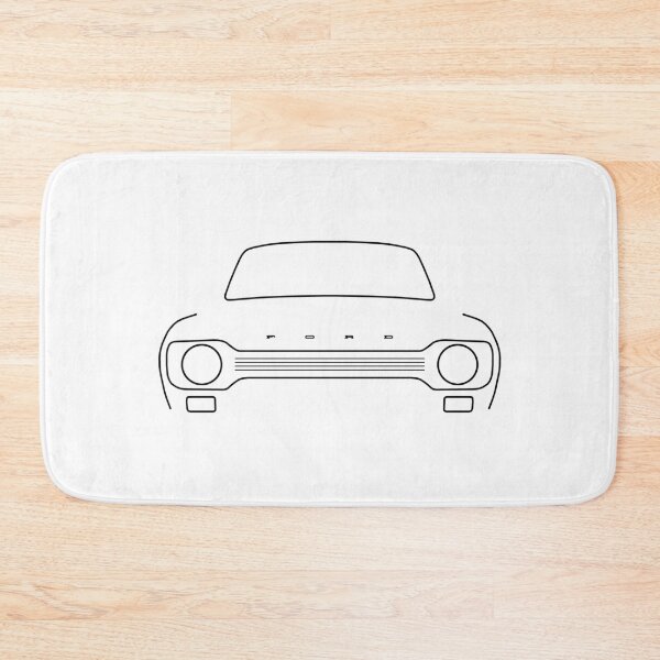 Item preview, Ford Escort Mk1 classic car outline graphic (black) designed and sold by soitwouldseem.