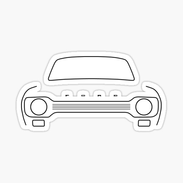 Item preview, Ford Escort Mk1 classic car outline graphic (black) designed and sold by soitwouldseem.