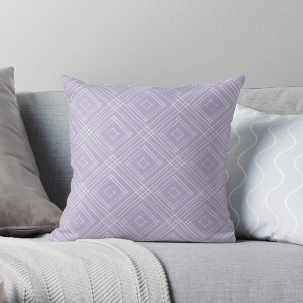 Lavender Boho Diamond Pattern Throw Pillow