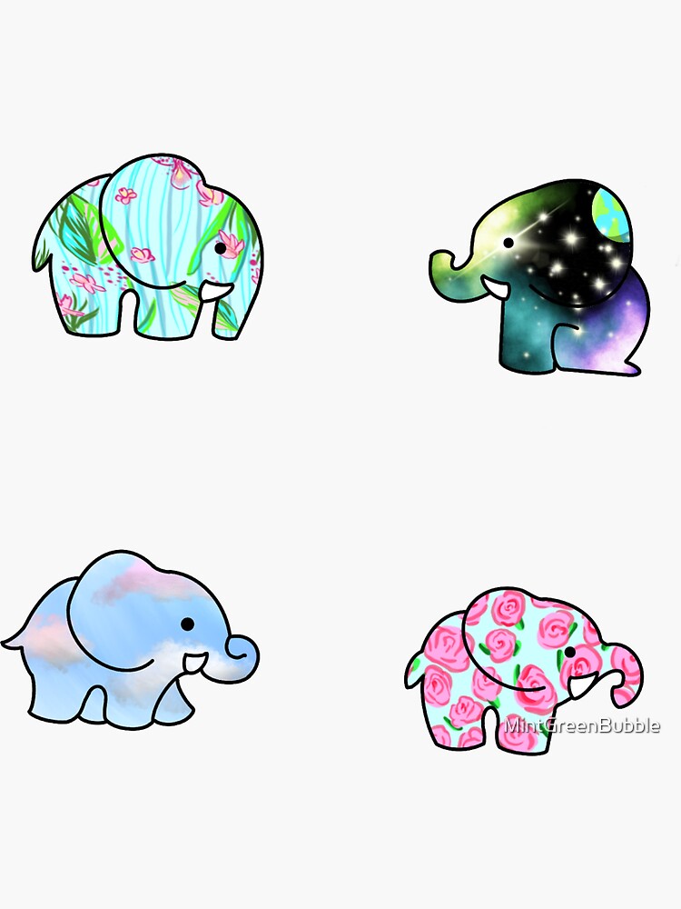 "Exploring Elephants " Sticker for Sale by MintGreenBubble Redbubble