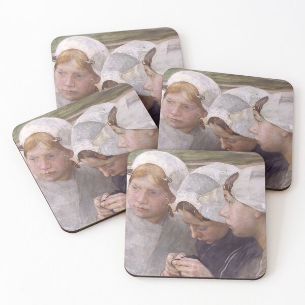 Item preview, Pieter de Josselin de Jong - Three Girls from Scheveningen designed and sold by ArtExpression.