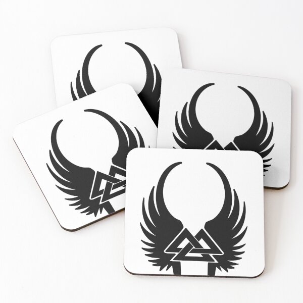 Item preview, Winged Valknut in Black designed and sold by twentyfourrunes.
