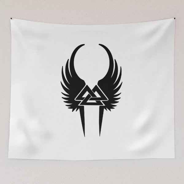 Item preview, Winged Valknut in Black designed and sold by twentyfourrunes.