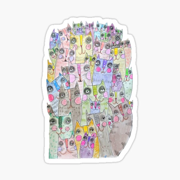 Cat Pile Sticker