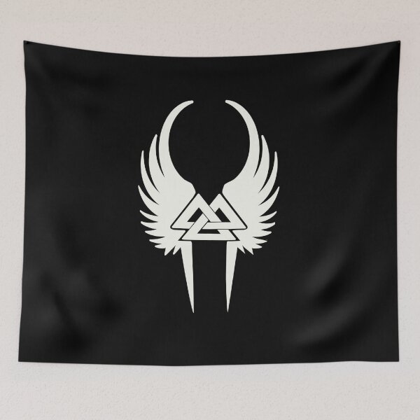 Item preview, Winged Valknut in white designed and sold by twentyfourrunes.