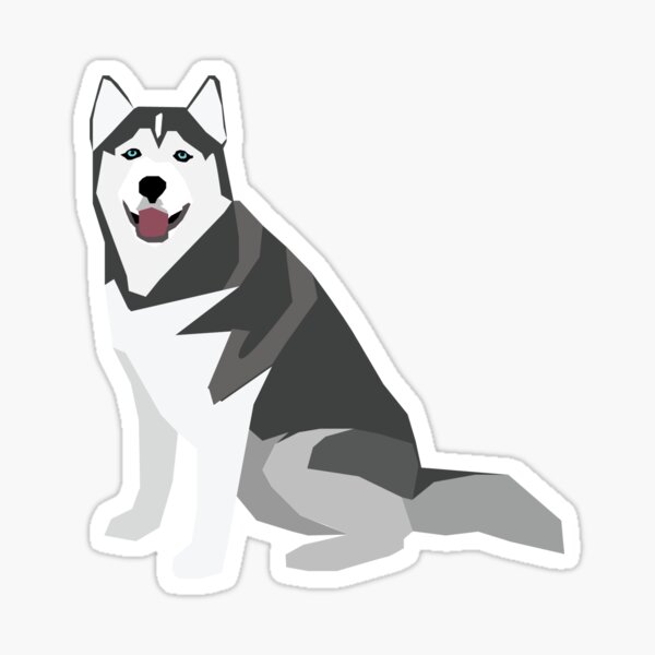 Low Poly Jonathan Husky XIV UConn Mascot Sticker