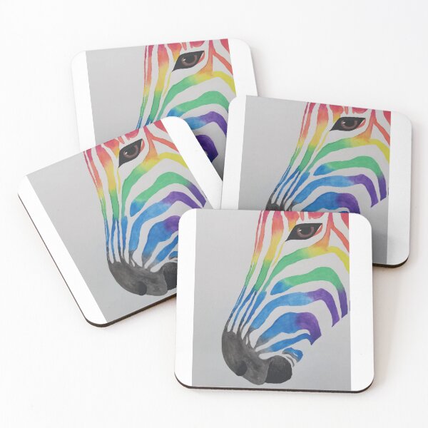 Item preview, Rainbow Zebra Watercolor designed and sold by Sarah Ferree.