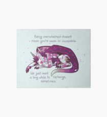 "Being overwhelmed doesn't mean you're weak or incapable" Gemstone Dragon Art Board Print