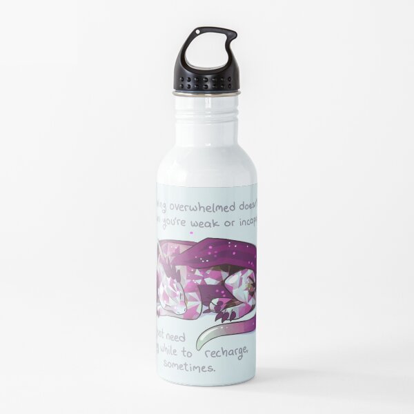 "Estar abrumado no significa que seas débil o incapaz" Gemstone Dragon Botella de agua