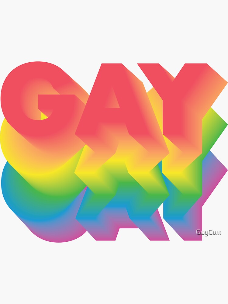 Thumbnail 3 of 3, Sticker, Gay Rainbow designed and sold by GayCum.