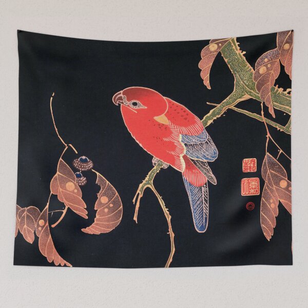 Item preview, Ito Jakuchu - Red Parrot on the Branch of a Tree  designed and sold by ArtExpression.