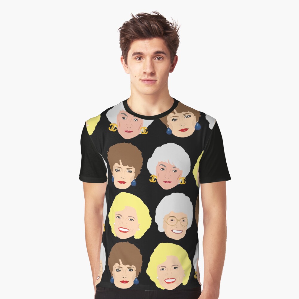 Dorothy, Blanche, Rose and Sophia Patterned Portraits Graphic T-Shirt