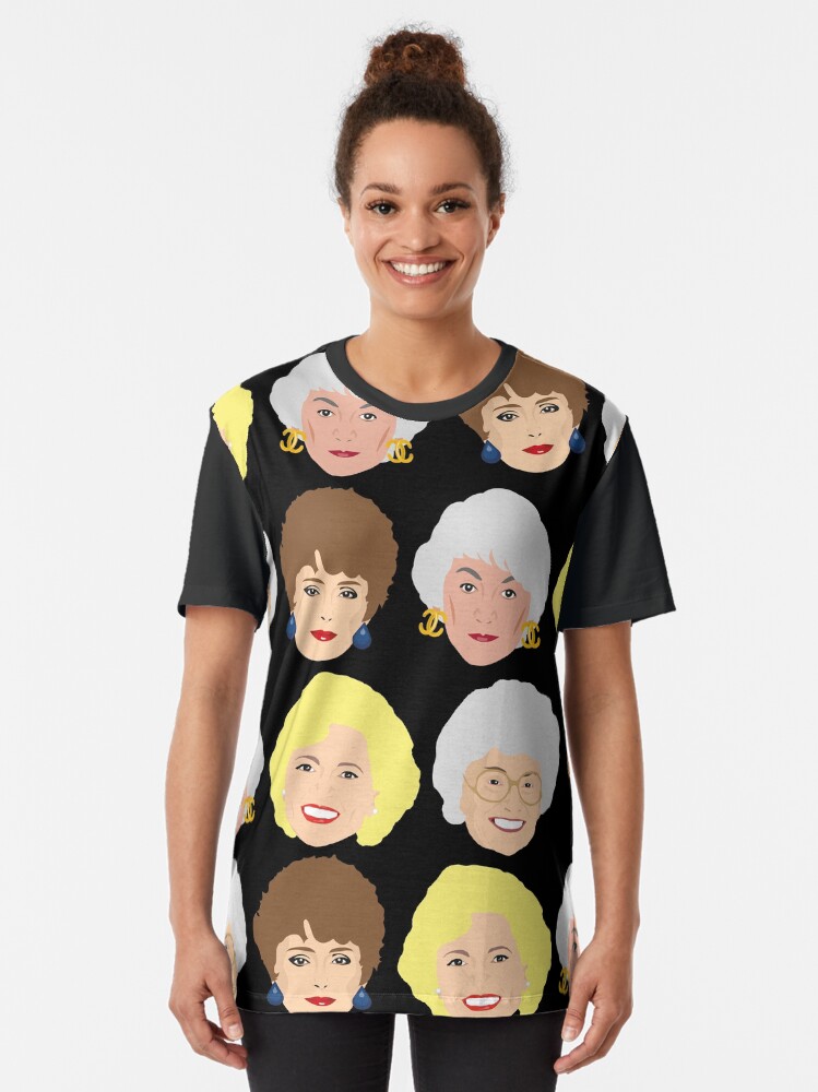 Alternate view of Dorothy, Blanche, Rose and Sophia Patterned Portraits Graphic T-Shirt