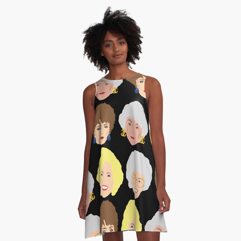 Dorothy, Blanche, Rose and Sophia Patterned Portraits A-Line Dress