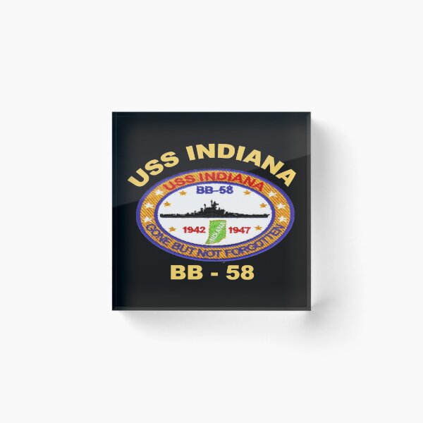 Item preview, USS Indiana (BB-58) Crest for Dark Colors designed and sold by Nikki SpaceStuffPlus.
