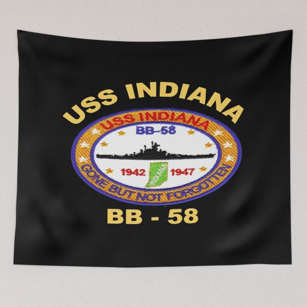 Item preview, USS Indiana (BB-58) Crest for Dark Colors designed and sold by Nikki SpaceStuffPlus.