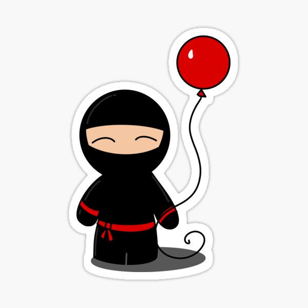 Ninja Likes Balloons Sticker