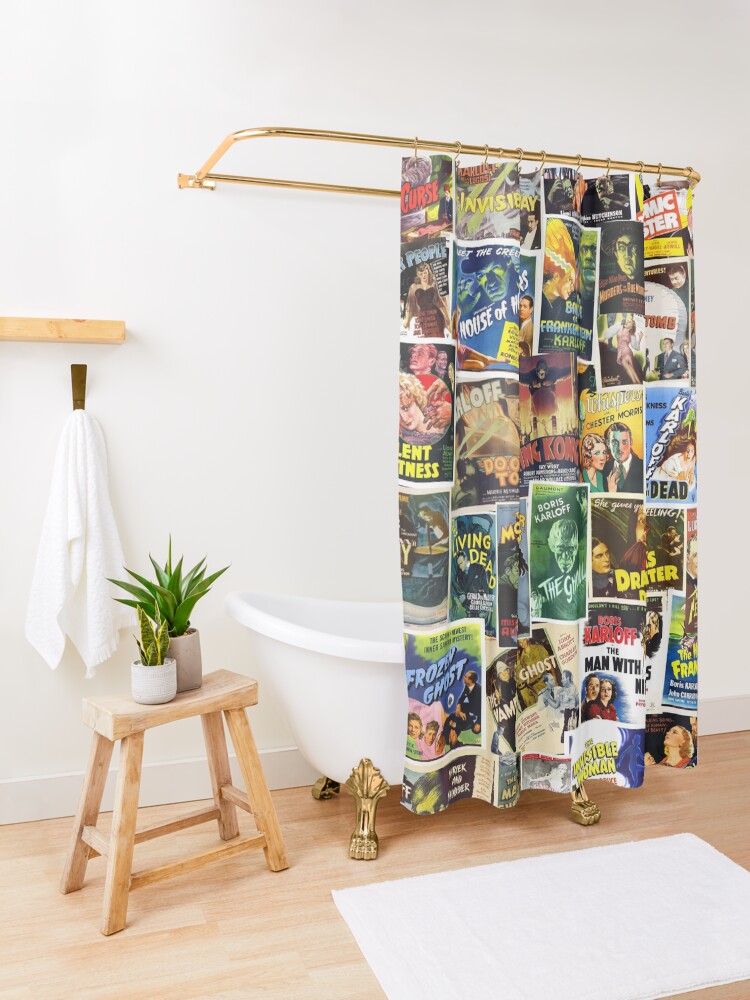 Alternate view of Vintage Horror Shower Curtain