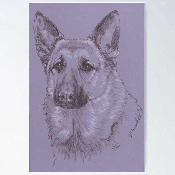 Item preview, German Shepherd Portrait in Graphite designed and sold by BarbBarcikKeith.
