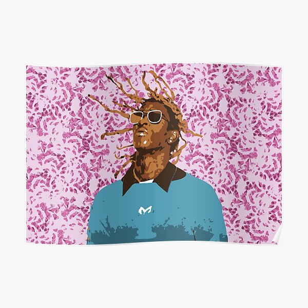 Drawn Young Thug on Petals Poster